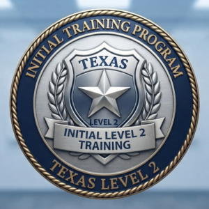 Texas Level 2 security training course seal - unarmed security officer